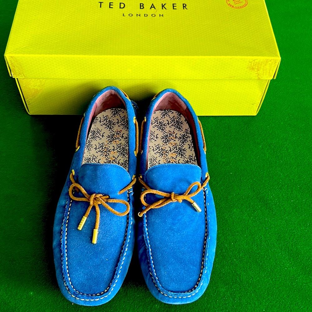 Mens Ted Baker Talpen Suede Royal Blue Loafers